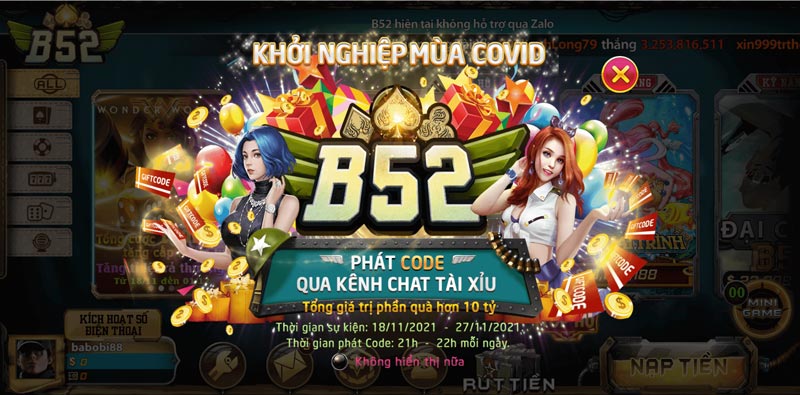 Hướng dẫn nhận Giftcode B52Club và cách nhập